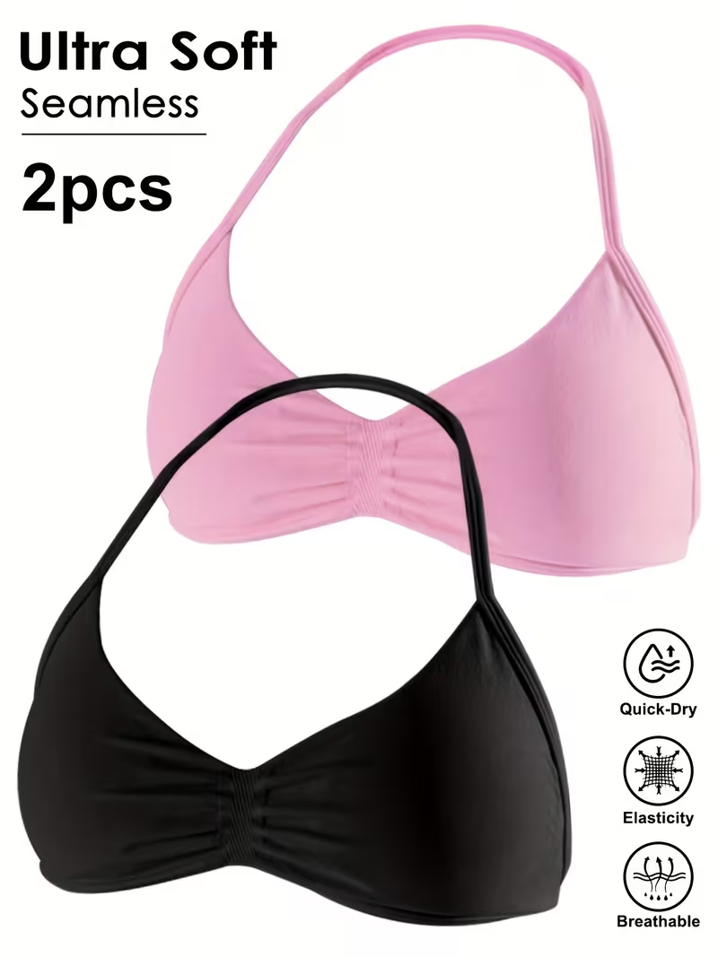 Sports Bra Racerback - 2 adet dikişsiz seksi açık arka