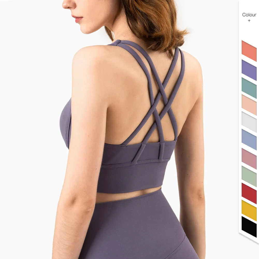 Sports Bra Racerback - Yaz moda çapraz geri kadın spor